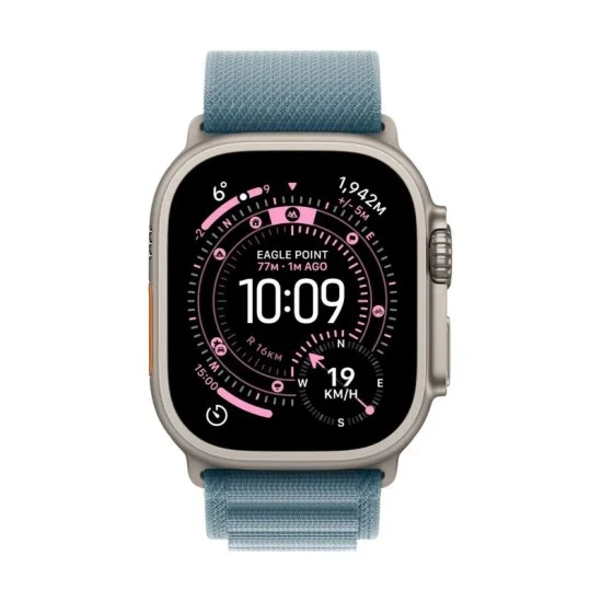 Apple Watch Ultra 3 GPS + Cellular 49mm Natural Titanium Case with Light Blue Alpine Loop - Medium